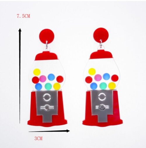 Bubble Gum Machine Acrylic Earrings - Image 6