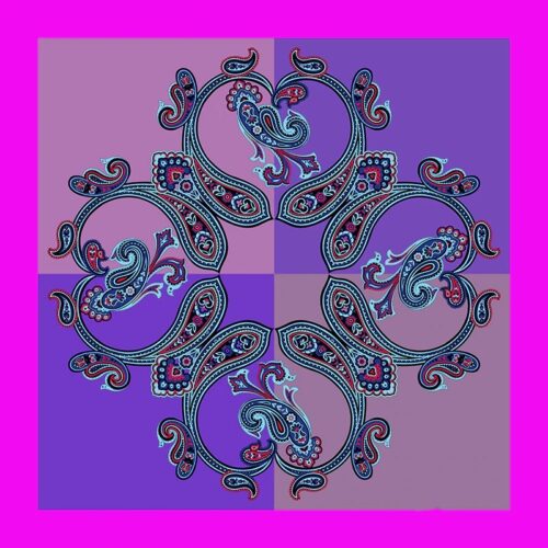 The 4 Corners Paisley Pocket Colorful Square Handkerchief - Image 2