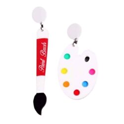 Art Basel Miami Artist Palette and Paint Brush Earrings | Gift for Artist | Earrings for Artist