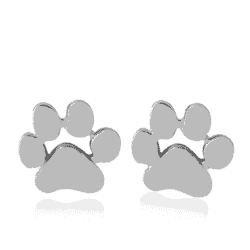 Paw Print Earrings in Silver