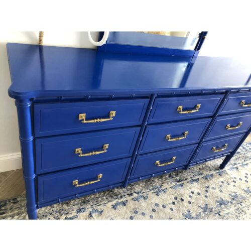 Vintage Faux Bamboo Henry Link Bali Hai Dresser - Image 11