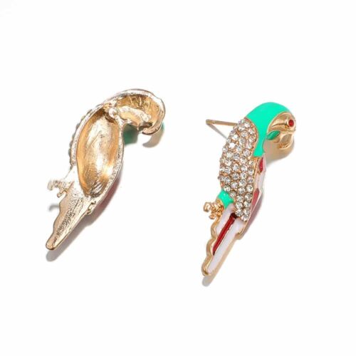 Polly Parrot Earrings w/ Rhinestones - Image 3