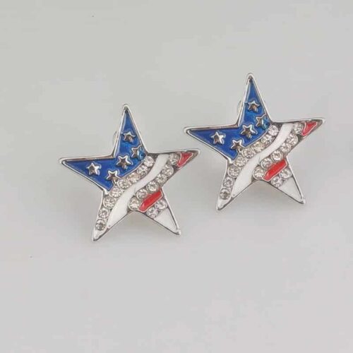 Star Shape American Flag Stud Earrings | Patriotic Earrings - Image 3