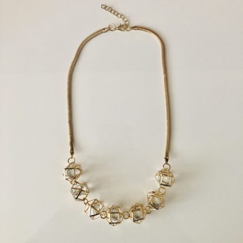 Geometric 3-D Pyramid Necklace With Crystals Inside Geo - Image 7