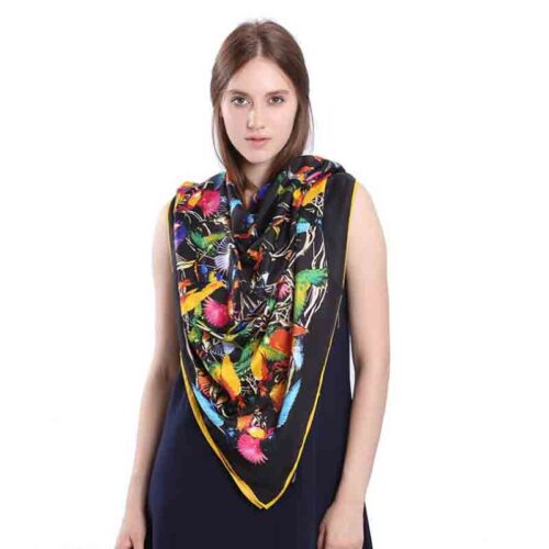 Spread Your Wings | Navy Exotic Bird Scarf, Facial Covering - Image 4