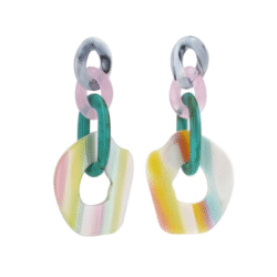 Off-The-Chain Watercolor Stripe Acrylic Earrings