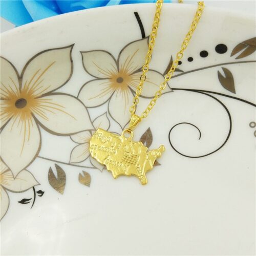 USA Map Necklace Choker - Image 5