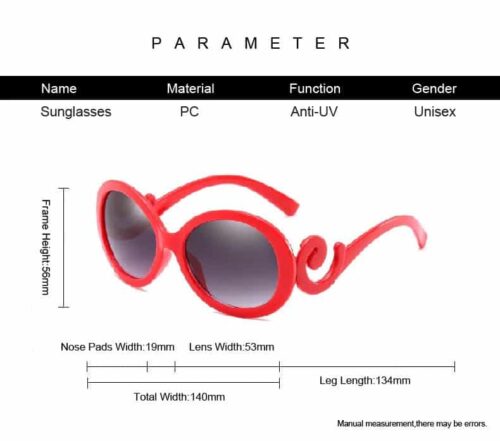 Fun, Stylish & Eclectic Red Scroll #1 Designer Sunglasses - Image 4