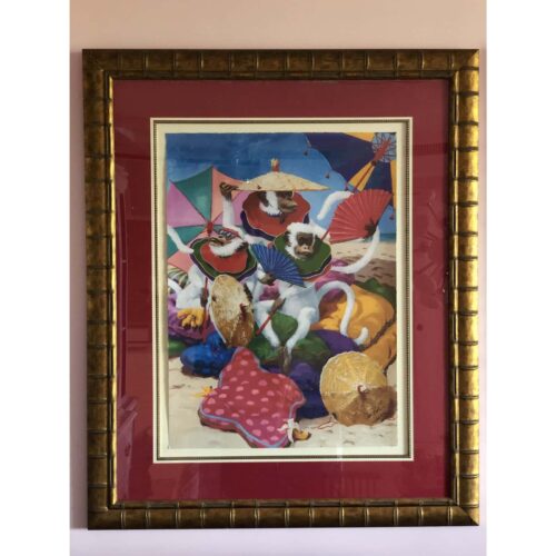 2002 "Monkeys on the Beach" Anthropomorphic Lithograph by Dan Poole, Framed - Image 7