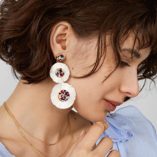 MyAMI (Miami) Bohemian Beach Babe Frayed & Beaded Earrings - Image 4