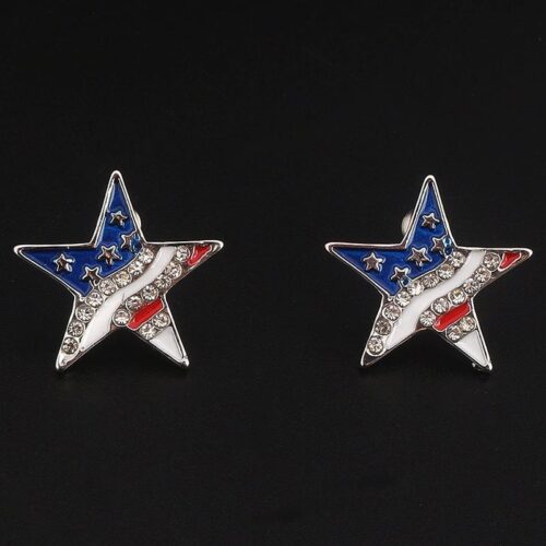 Star Shape American Flag Stud Earrings | Patriotic Earrings - Image 9