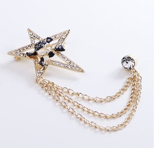 Rockstar Life | Star & Skull Chain Brooch - Image 2
