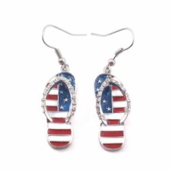 Freedom & Flip Flop American Flag Earrings 4th of July Earrings