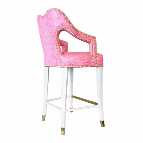 Pink Florida Gator Designer Barstool w/ Nailheads - Image 8