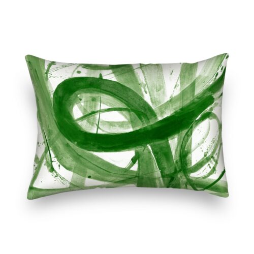 Contemporary Tropical Kelly Green Painting Pillow Cover - Image 2