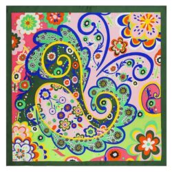 Large Paisley Colorful Designer Scarf, Facial Covering