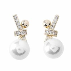 Tied Up | Rhinestone Knot Pearl Earrings