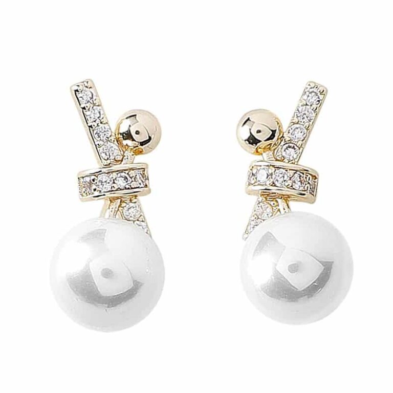Tied Up | Rhinestone Knot Pearl Earrings