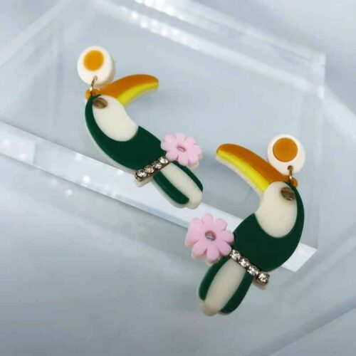 Toucan Earrings | Beach Resort Wear - Image 4