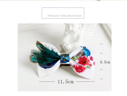 Artistic Cravate Pour Homme Handmade Peacock Feather Bowtie - Image 3