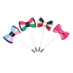 Exquisite Tiny Italian Tailored Bow Tie 1" Lapel Pins Blue & Red