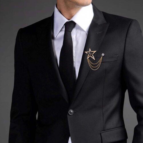 Rockstar Life | Star & Skull Chain Brooch - Image 3