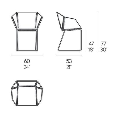 Gandia Blasco Baseball Stitch Marine Grade Patio Dining Chairs - Set of 4 - Image 8