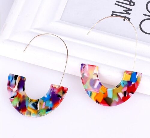 C-This | Venetian Glass, Yet Light Colorful Acrylic Earrings - Image 2