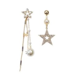 Wish Upon A Star | Asymmetrical Crystal Stud Dangle Earrings