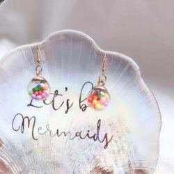 Bubble Gum Colorful Glass Ball Pendant Drop Dangle Earring