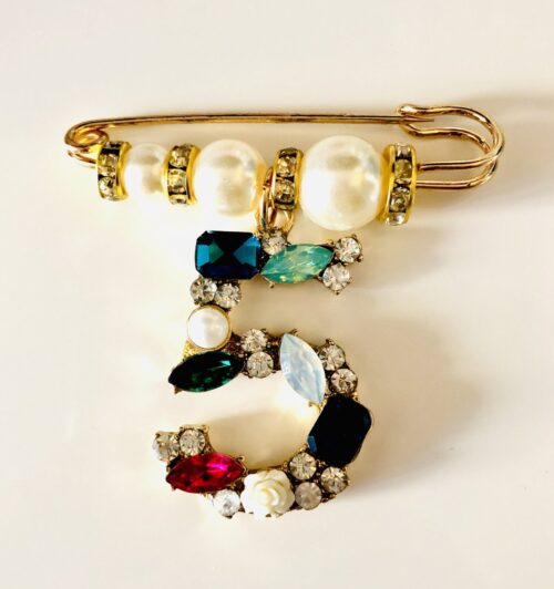 Mixed Media No. 5 Brooch | Number 5 Brooch Pin - Image 6