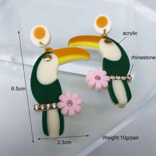 Toucan Earrings | Beach Resort Wear - Image 6