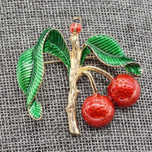 Cherry Brooch w/ a Ladybug on Top - Image 3
