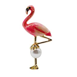 Standing On The Promise | Flamingo Enameled Brooch