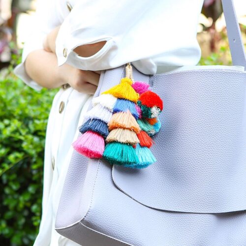 Super Thick Bohemian Handmade Tassel Bag Tie or KeyChain - Image 6