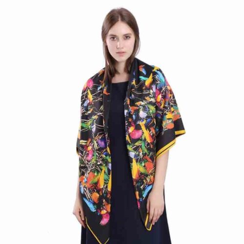 Spread Your Wings | Navy Exotic Bird Scarf, Facial Covering - Image 5