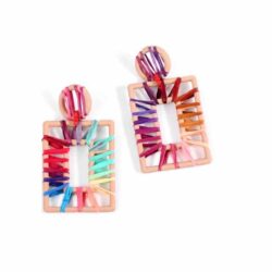 Thread Winding Geometric Earrings Inspired by Lin Tianmiao
