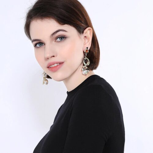 Artistic Baroque Snake Drop Hand-painted Enamel Earrings | Exquisite Snake Earrings | Exotic Earrings - Image 8