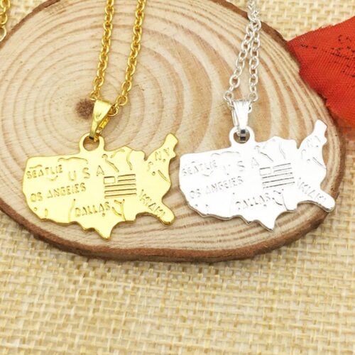 USA Map Necklace Choker - Image 2