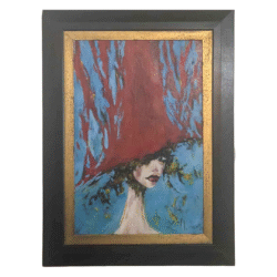 Red Hat Lady Original Oil Painting