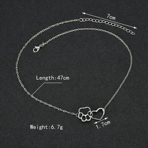 Pet Paws & Heart Necklace | Gifts for Pet Lovers, Dog Lovers - Image 3