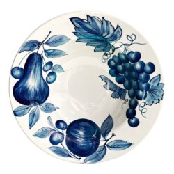 2000s Blue & White Fruit/Serving Bowl - Made in Italy