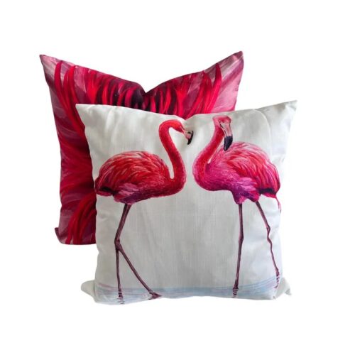 Contemporary 18 X 18 Flamingo Love Birds Pillow Cover - Christi Tasker Miami - Image 5