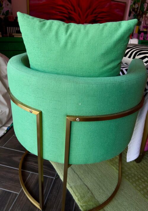 Christi Tasker Miami Kelly Green Performance Fabric Barrel Chair - Image 9