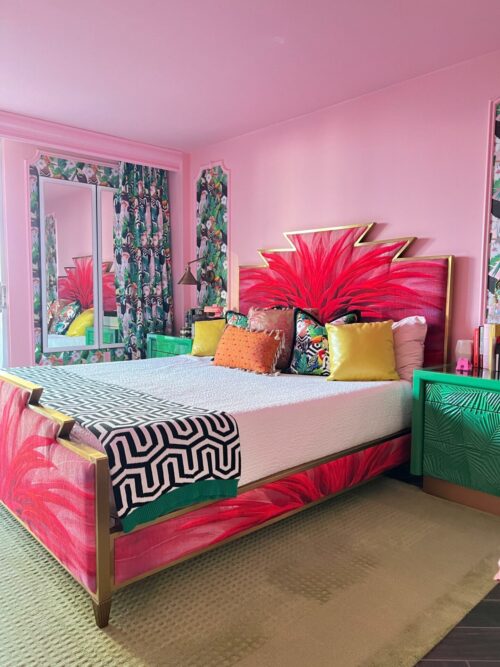 Contemporary Peak & Valley Extra Long Woven Geometric Raspberry Pink Oversized Throw - Image 6