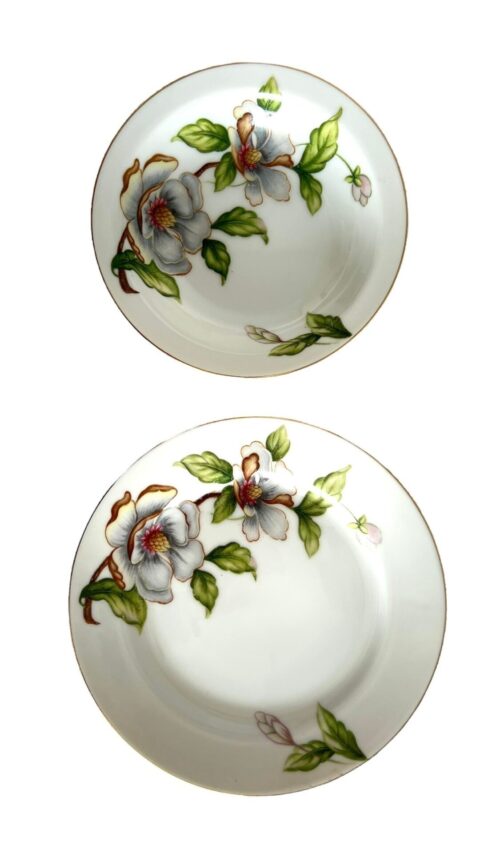 1950s Vintage Roselyn China Dogwood Floral Pattern Japan Small Dessert Berry Bowl & Bread Plate Set- 2 Pieces - Image 4