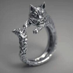 Handmade Cat Chasing Tail Ring