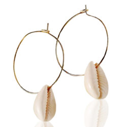 Sea Shell Earrings For Women Gold Color Round Geometric Drop Pearl Shell Earrings