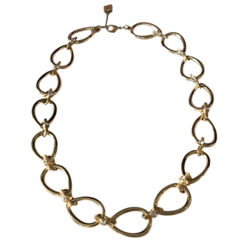 Elegant Teardrop Chain Necklace With Rhinestone Links