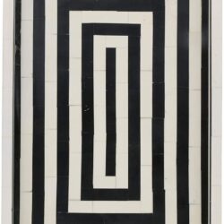 Handicrafts Home 11" x 17" Concentric Art Inspired Decorative Trays Black & White